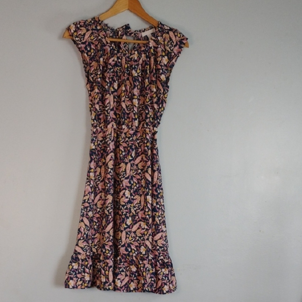 LC Lauren Conrad Red Pink Multicolor Flutter Sleeve Sundress Size PSX Summer